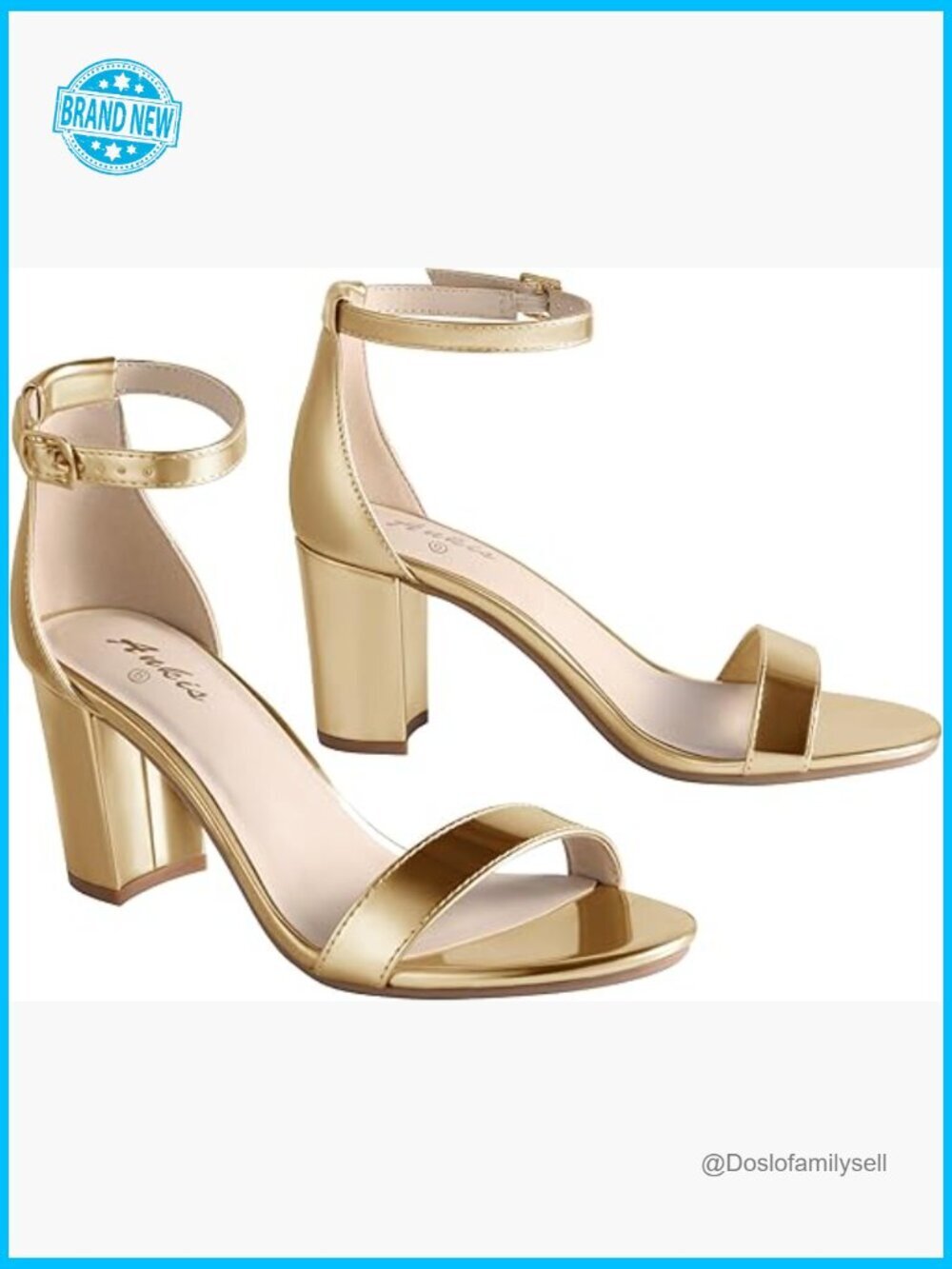 Open Toe Ankle Strap Chunky Heel Platform Sandals for Women US 8 2.75 Inch